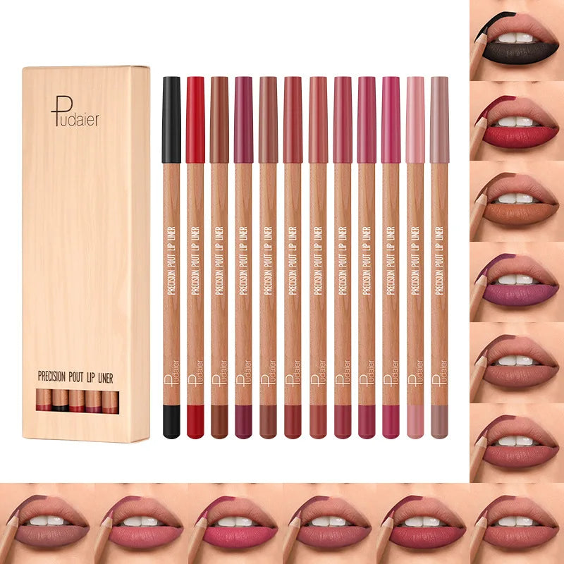 12-Piece Matte Lip Liner Set | Long Lasting Lip Contour Kit
