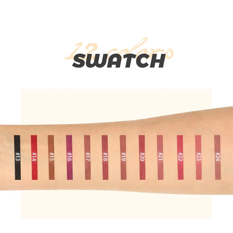 12-Piece Matte Lip Liner Set | Long Lasting Lip Contour Kit