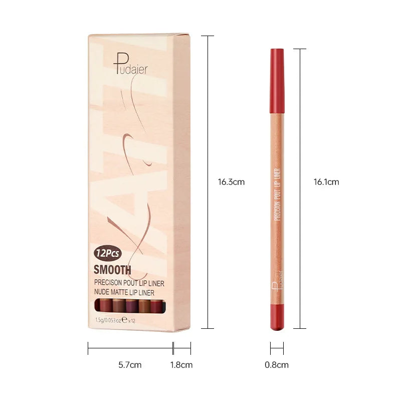 12-Piece Matte Lip Liner Set | Long Lasting Lip Contour Kit