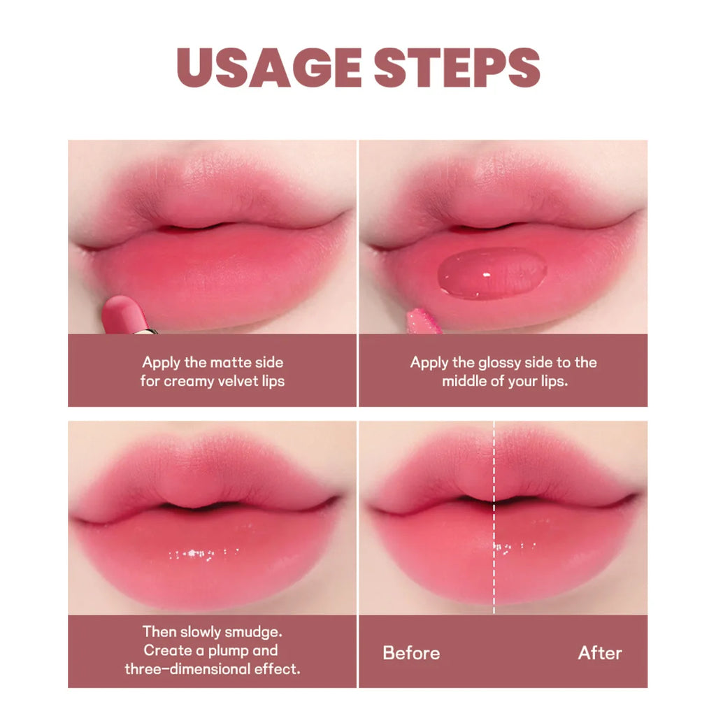 Double-Headed Lipstick Matte & Moisturizing Lip Gloss